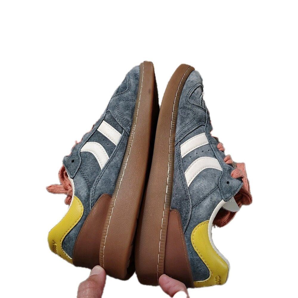 Coolway Goal Blue Coral Yellow Suede Shoes Sneakers Women's Size 10 - Picture 6 of 12
